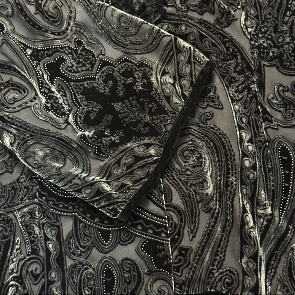 NWT ATOC Touch of Classs Small Velvet Silk Goth Devore Art-Wear Shirt Jacket Top - Picture 5 of 8